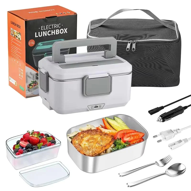 1.5 L 60W Electric Lunch Box Food Warmer Portable Food Heater for Car Or Home - Leak Proof, Lunch Heating Microwave for Truckers