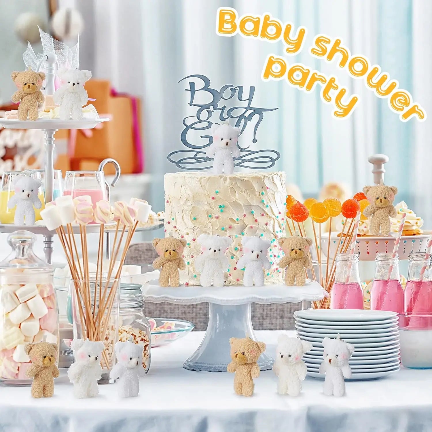 10-100Pcs Mini Bear Gifts for Baby Shower Stuffed Plush Bear Bulk Small Bear Wedding Christmas Xmas Decor Party Favor for Guest