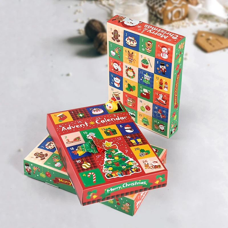 1/5/6/10pcs Christmas Gift Box 24 Grid Packaging Box Calendar Gift Blind Box Xmas Party Favors 2026 New Year Gift Red Envelope