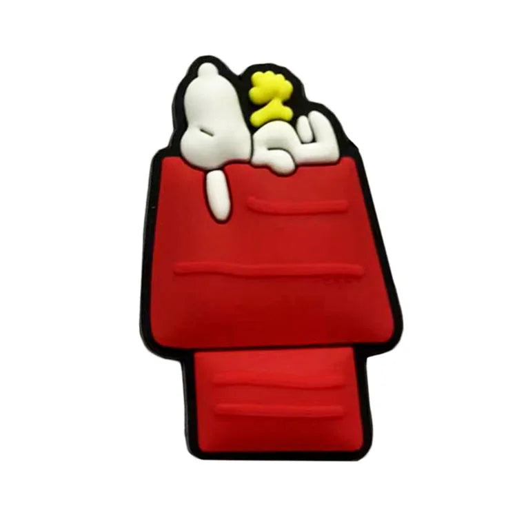 1-21Pcs MINISO Snoopy Shoe Charms PVC Cartoon Shoe Decoration Accessories for Clogs Sandals Garden Kids Christmas Birthday Gifts