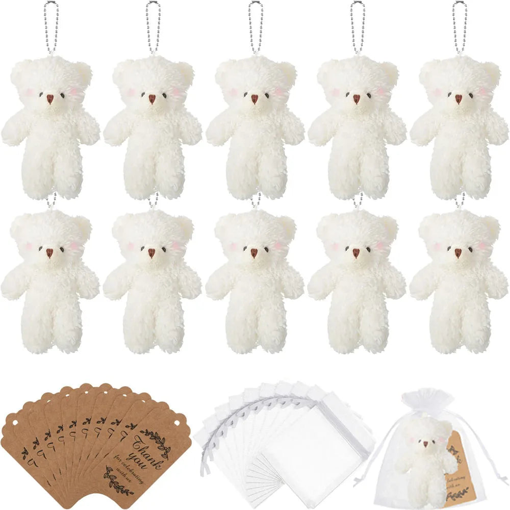 10-100Pcs Mini Bear Gifts for Baby Shower Stuffed Plush Bear Bulk Small Bear Wedding Christmas Xmas Decor Party Favor for Guest