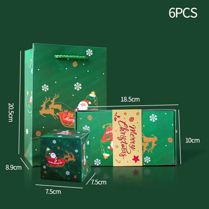1/5/6/10pcs Christmas Gift Box 24 Grid Packaging Box Calendar Gift Blind Box Xmas Party Favors 2026 New Year Gift Red Envelope