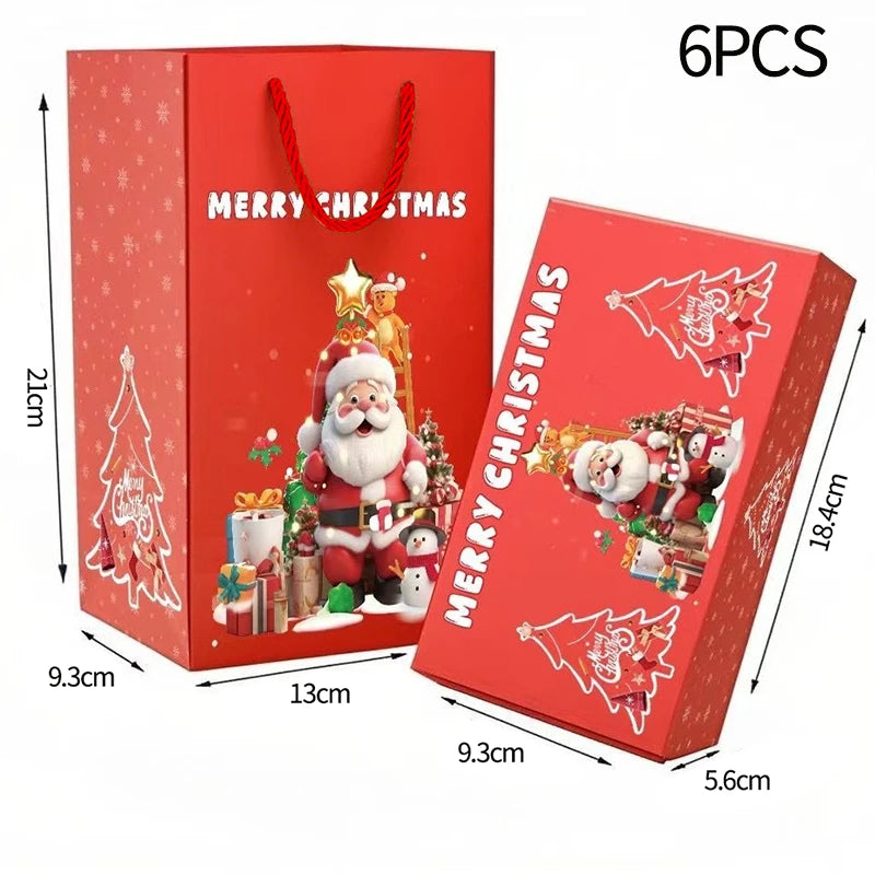 1/5/6/10pcs Christmas Gift Box 24 Grid Packaging Box Calendar Gift Blind Box Xmas Party Favors 2026 New Year Gift Red Envelope
