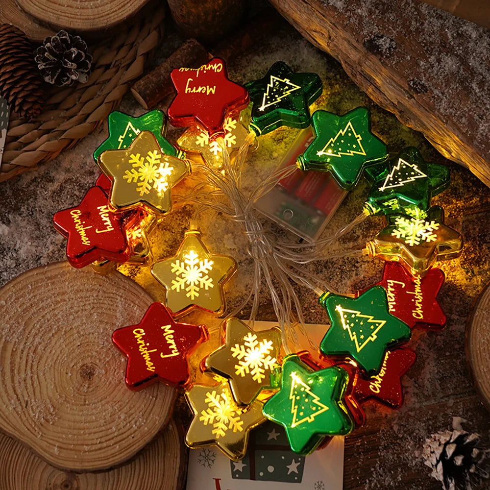 1.5M/3M Christmas LED Lights String,Christmas Balls Star Fairy Light Garland,Xmas Hanging Lamp,Christmas Home Decoration 2025