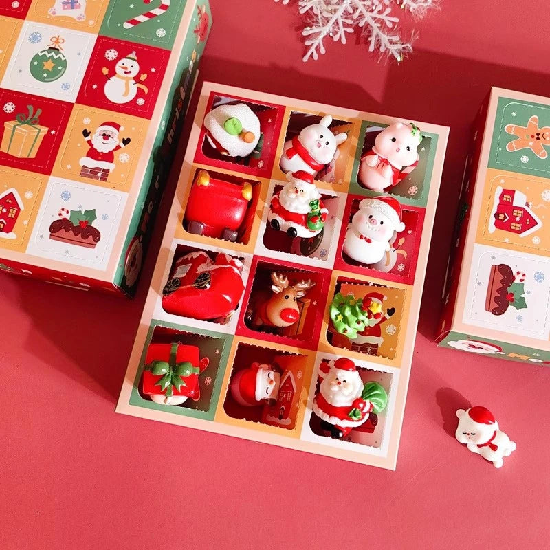 1/5/6/10pcs Christmas Gift Box 24 Grid Packaging Box Calendar Gift Blind Box Xmas Party Favors 2026 New Year Gift Red Envelope