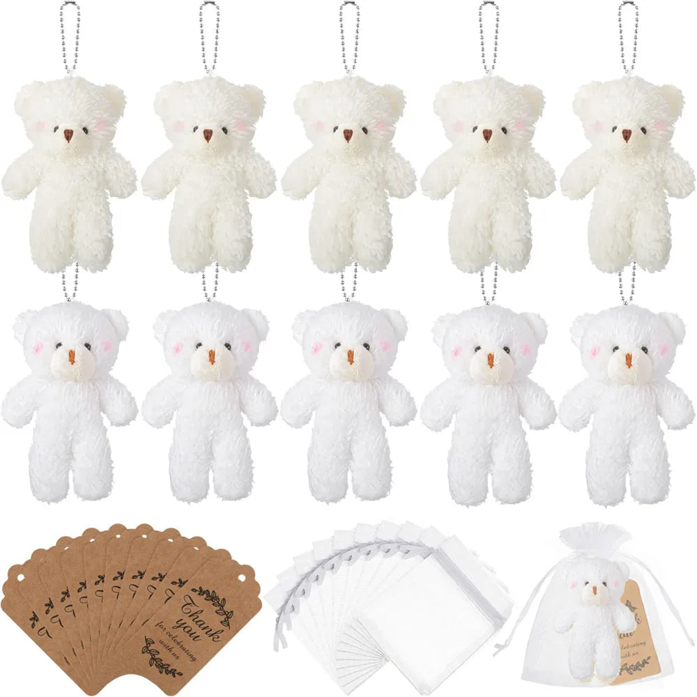10-100Pcs Mini Bear Gifts for Baby Shower Stuffed Plush Bear Bulk Small Bear Wedding Christmas Xmas Decor Party Favor for Guest