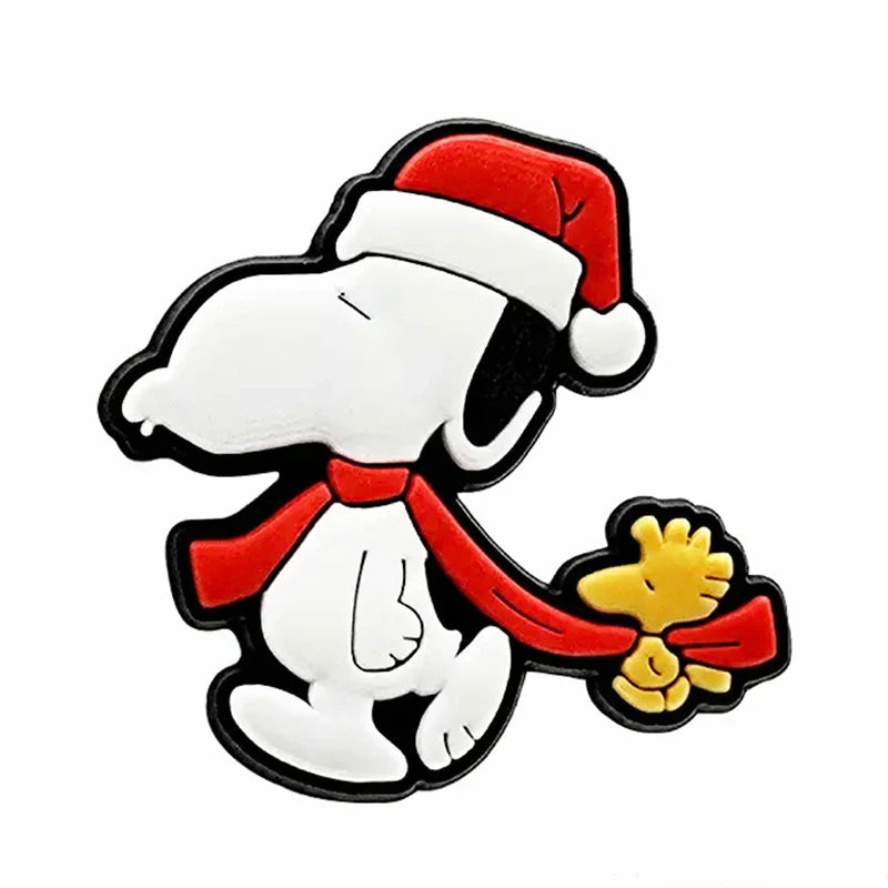 1-21Pcs MINISO Snoopy Shoe Charms PVC Cartoon Shoe Decoration Accessories for Clogs Sandals Garden Kids Christmas Birthday Gifts