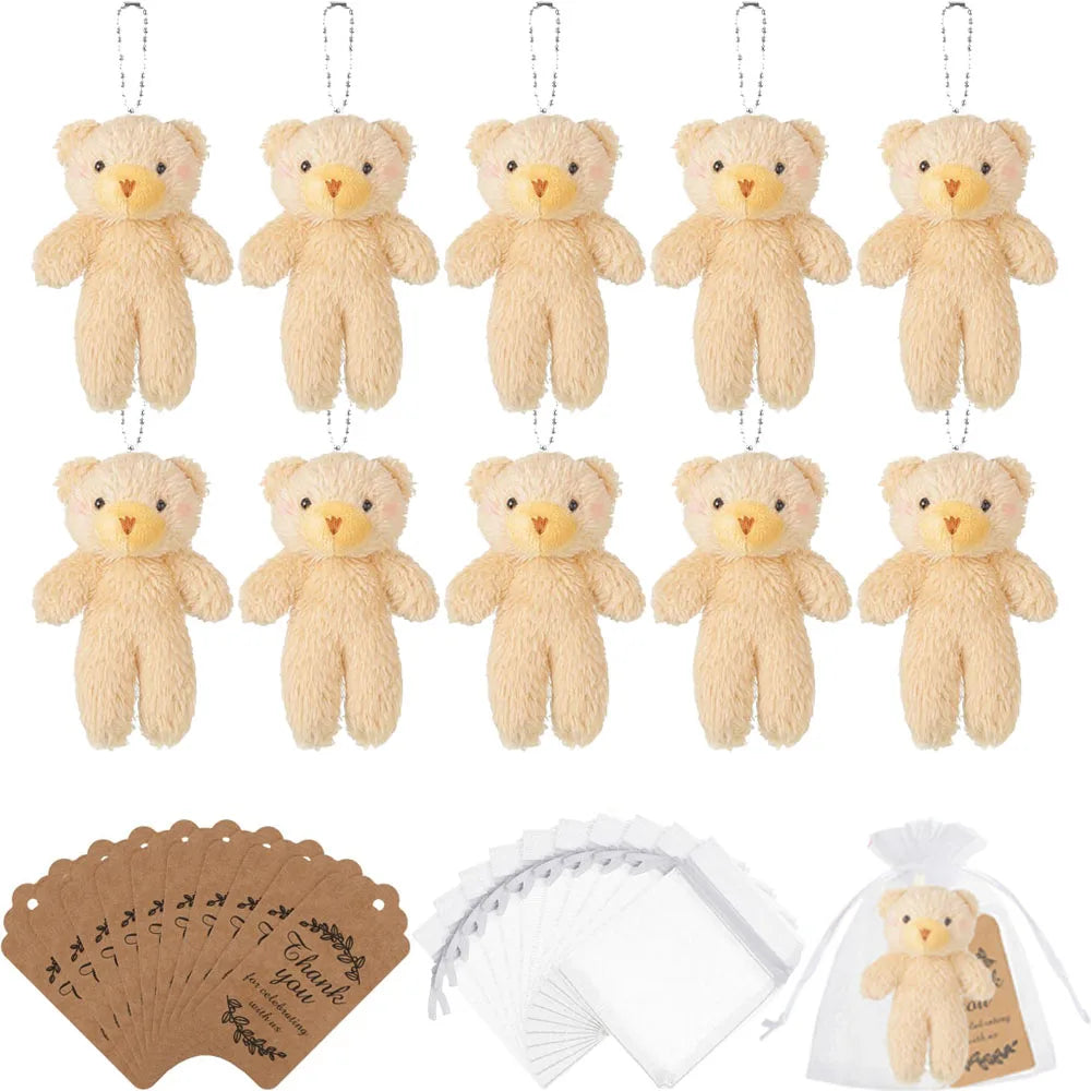 10-100Pcs Mini Bear Gifts for Baby Shower Stuffed Plush Bear Bulk Small Bear Wedding Christmas Xmas Decor Party Favor for Guest