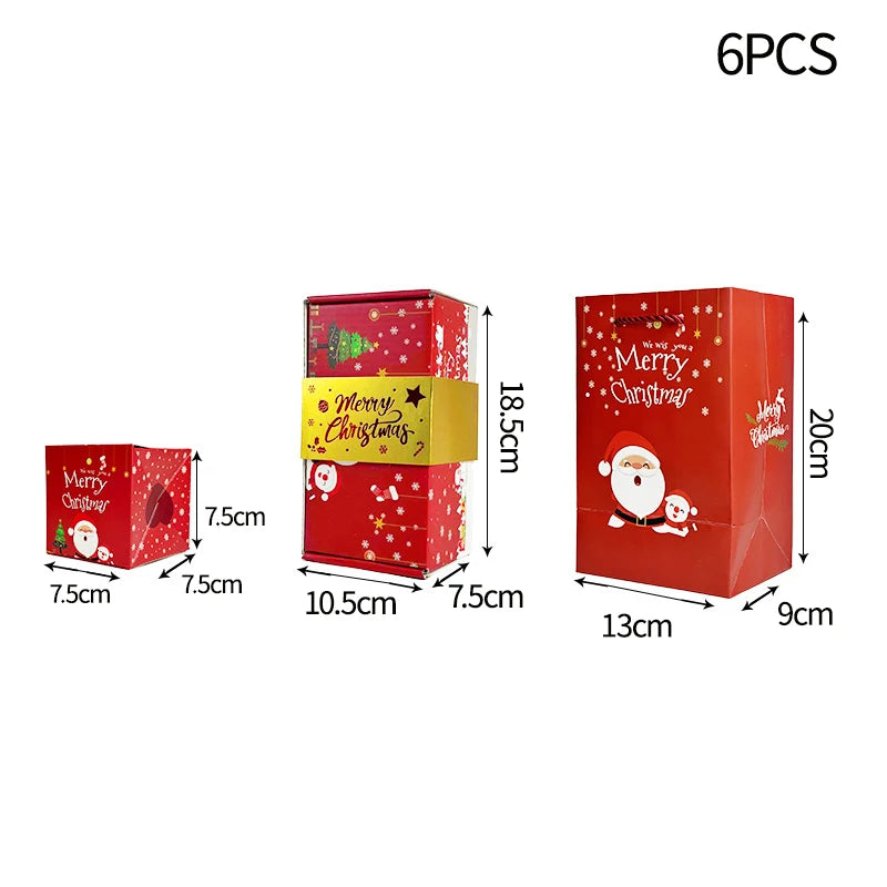1/5/6/10pcs Christmas Gift Box 24 Grid Packaging Box Calendar Gift Blind Box Xmas Party Favors 2026 New Year Gift Red Envelope