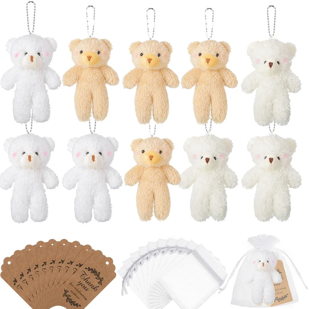 10-100Pcs Mini Bear Gifts for Baby Shower Stuffed Plush Bear Bulk Small Bear Wedding Christmas Xmas Decor Party Favor for Guest