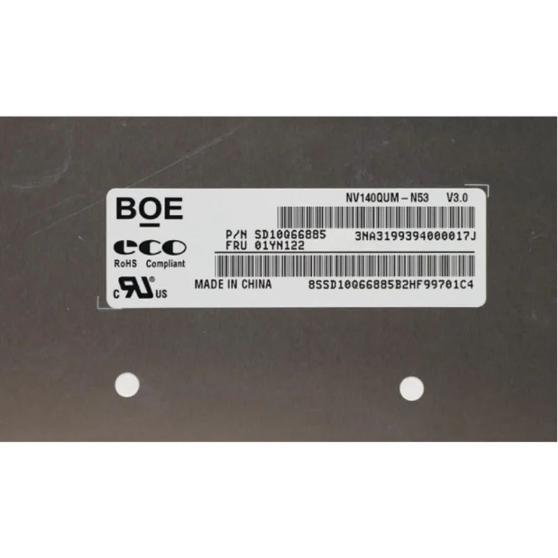 14.0" Slim 30Pin Screen  NV140QUM-N53 For Lenovo ThinkPad X1 Carbon 7th 8th Gen 500nits HDR400 UHD4K 3840x2160 40pin eDP