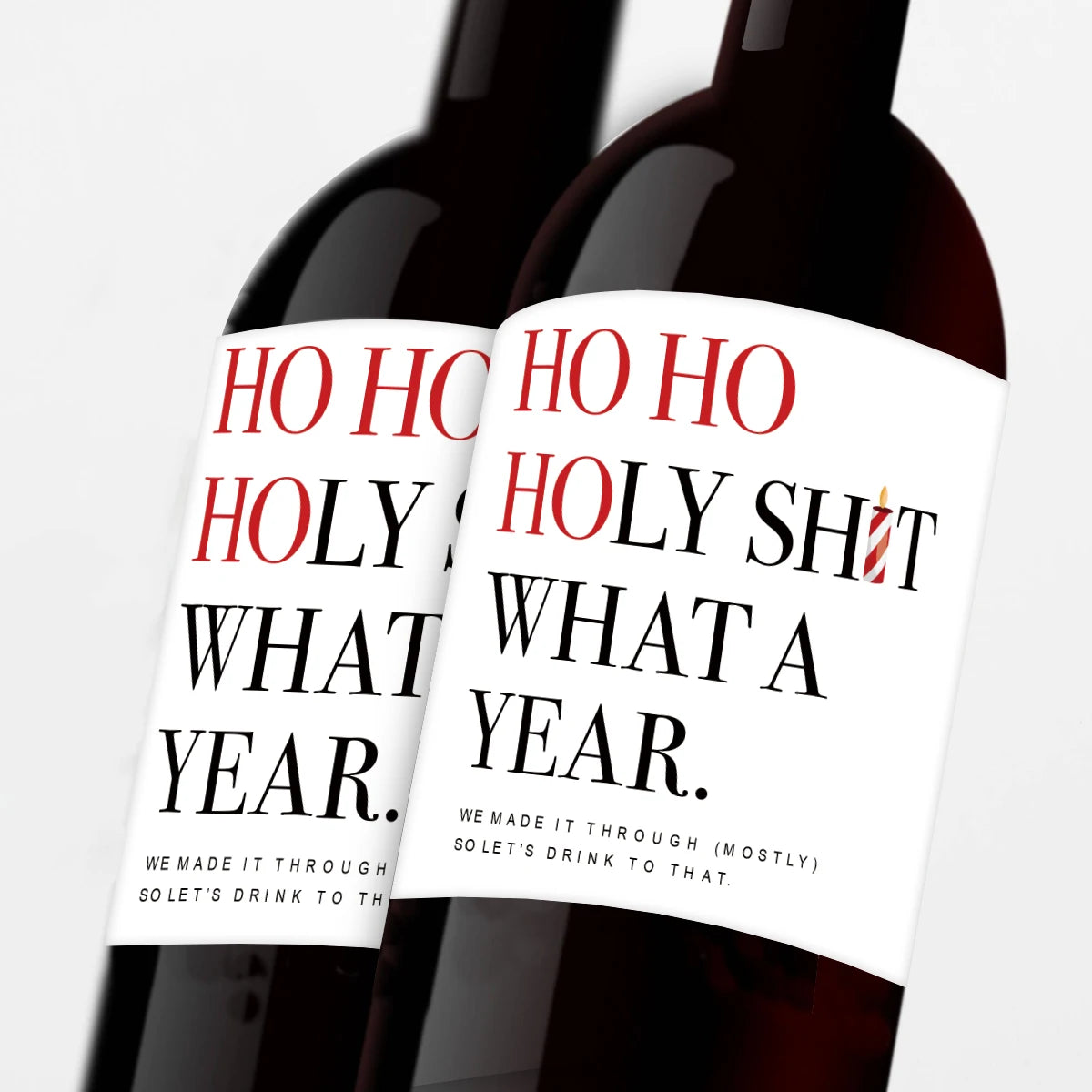 4/6pcs Ho Ho Ho Wine Labels,Funny Christmas Wine Bottle Stickers,Holiday Wine Label for Coworker,Gifts Label Christmas Supplies