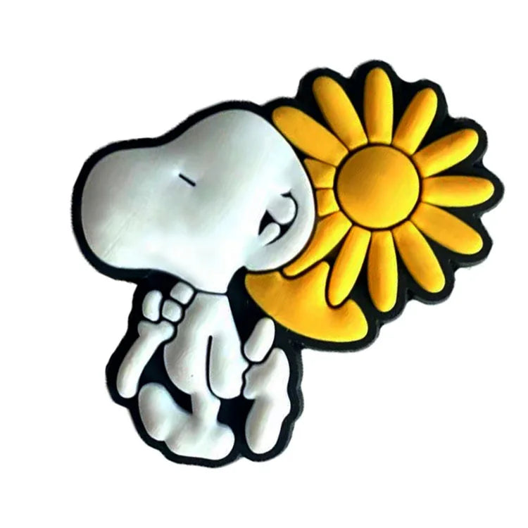 1-21Pcs MINISO Snoopy Shoe Charms PVC Cartoon Shoe Decoration Accessories for Clogs Sandals Garden Kids Christmas Birthday Gifts