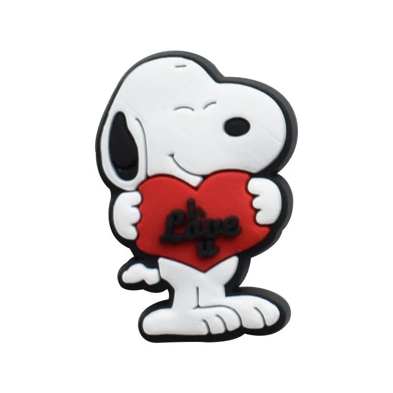 1-21Pcs MINISO Snoopy Shoe Charms PVC Cartoon Shoe Decoration Accessories for Clogs Sandals Garden Kids Christmas Birthday Gifts