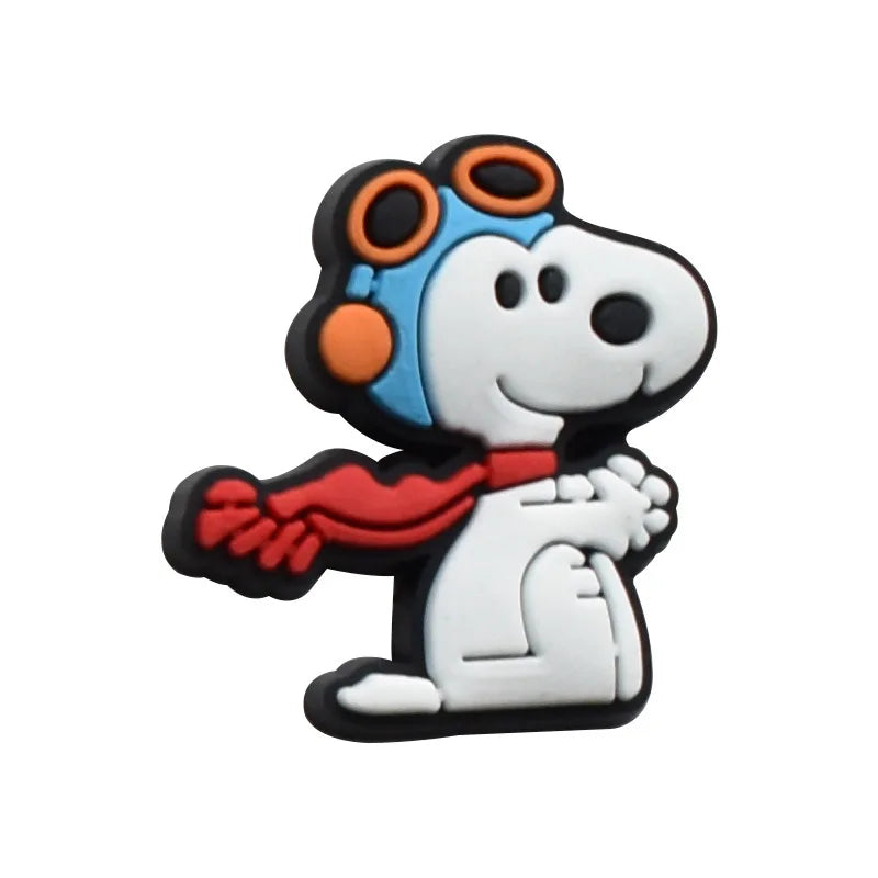1-21Pcs MINISO Snoopy Shoe Charms PVC Cartoon Shoe Decoration Accessories for Clogs Sandals Garden Kids Christmas Birthday Gifts