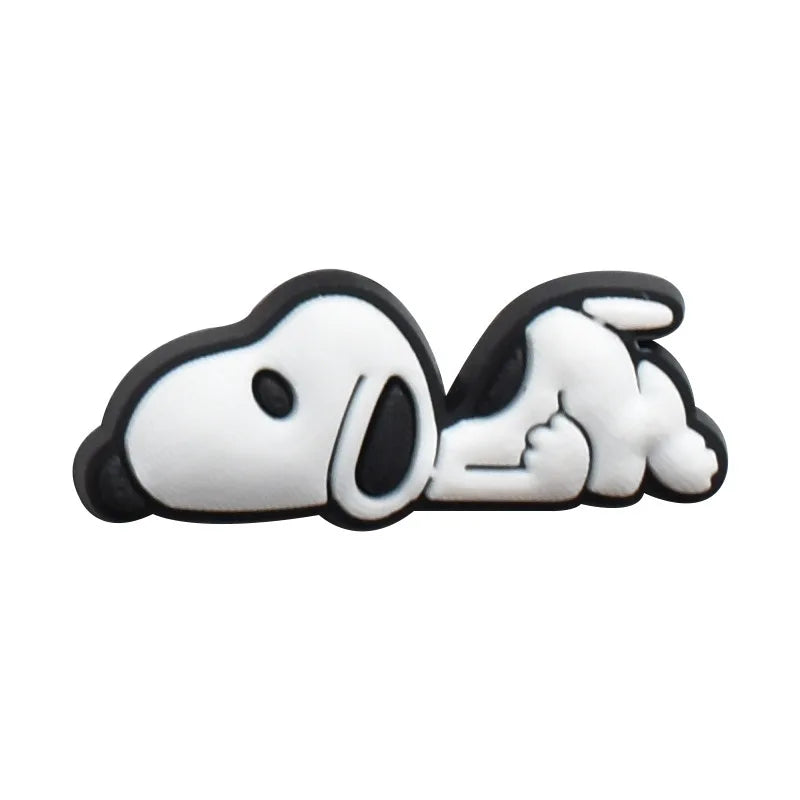 1-21Pcs MINISO Snoopy Shoe Charms PVC Cartoon Shoe Decoration Accessories for Clogs Sandals Garden Kids Christmas Birthday Gifts