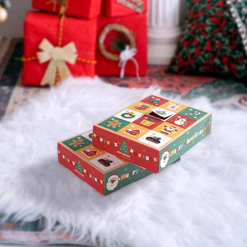 1/5/6/10pcs Christmas Gift Box 24 Grid Packaging Box Calendar Gift Blind Box Xmas Party Favors 2026 New Year Gift Red Envelope