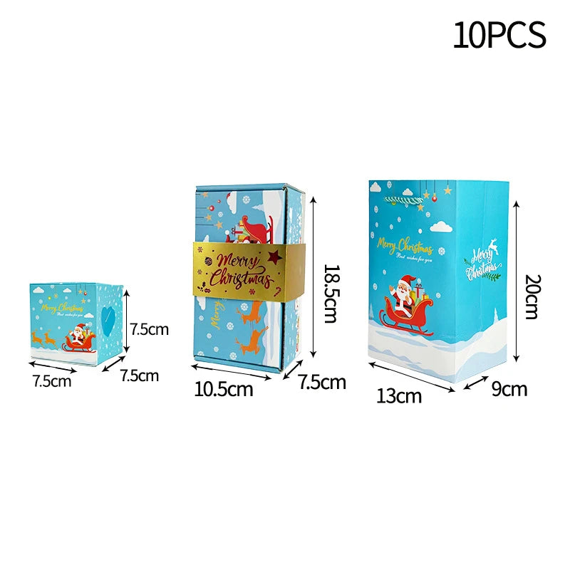 1/5/6/10pcs Christmas Gift Box 24 Grid Packaging Box Calendar Gift Blind Box Xmas Party Favors 2026 New Year Gift Red Envelope