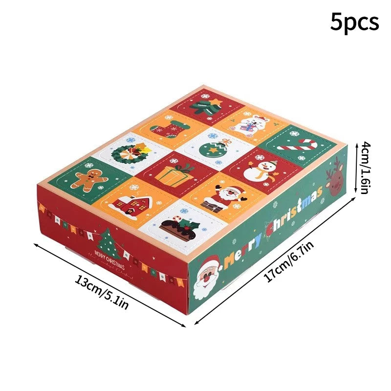 1/5/6/10pcs Christmas Gift Box 24 Grid Packaging Box Calendar Gift Blind Box Xmas Party Favors 2026 New Year Gift Red Envelope