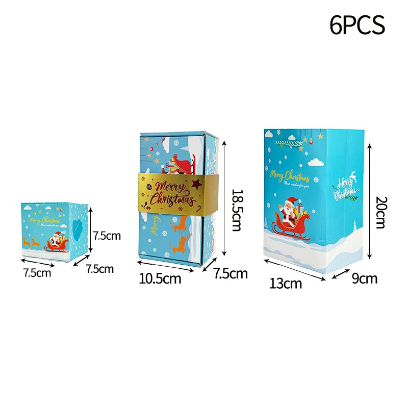 1/5/6/10pcs Christmas Gift Box 24 Grid Packaging Box Calendar Gift Blind Box Xmas Party Favors 2026 New Year Gift Red Envelope